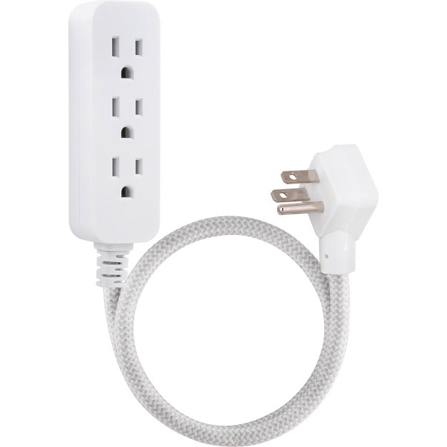 Cordinate 2 x27 3 Outlets Grounded Extension Cord Gray