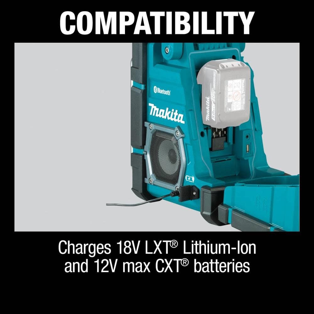 Makita 18V LXT 12V Max CXT Bluetooth Job Site Charger/Radio Lithium Ion Cordless Bare Tool XRM10 from Makita