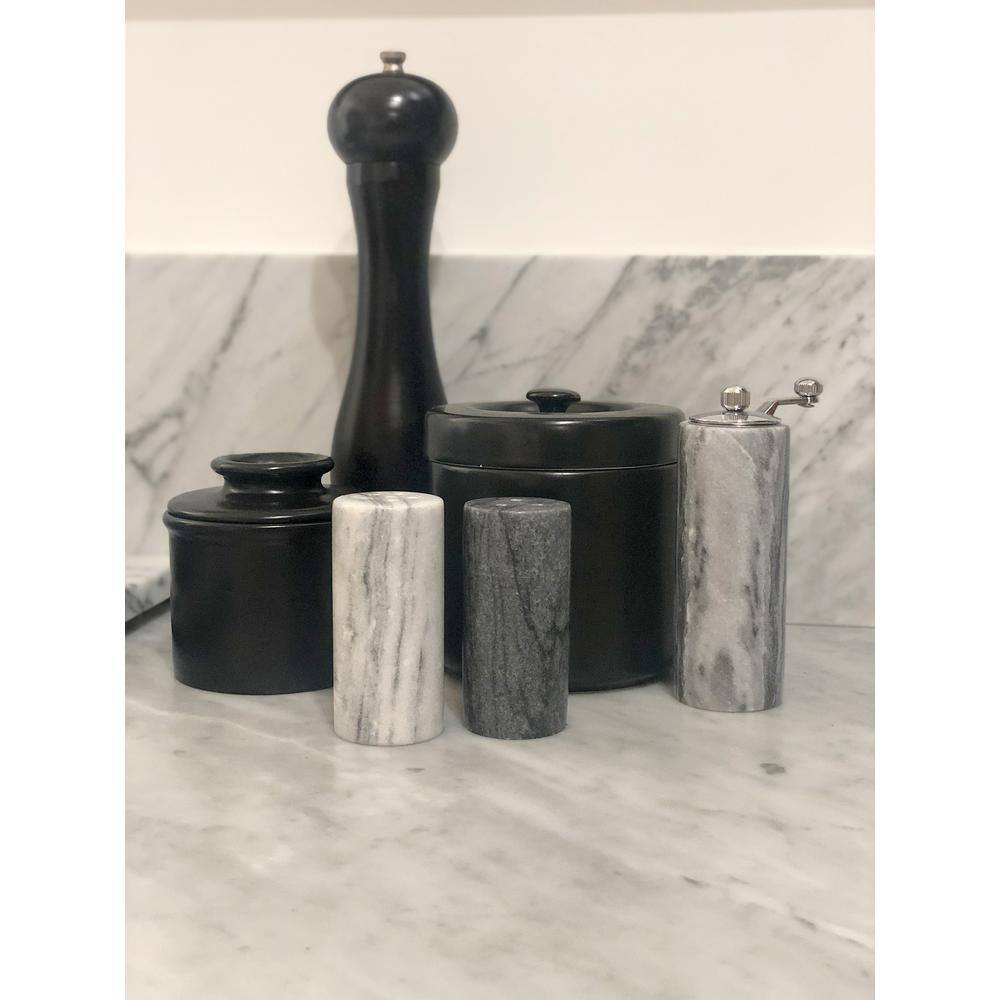 Fox Run White and Black Marble Salt and Pepper Shaker Set 48777