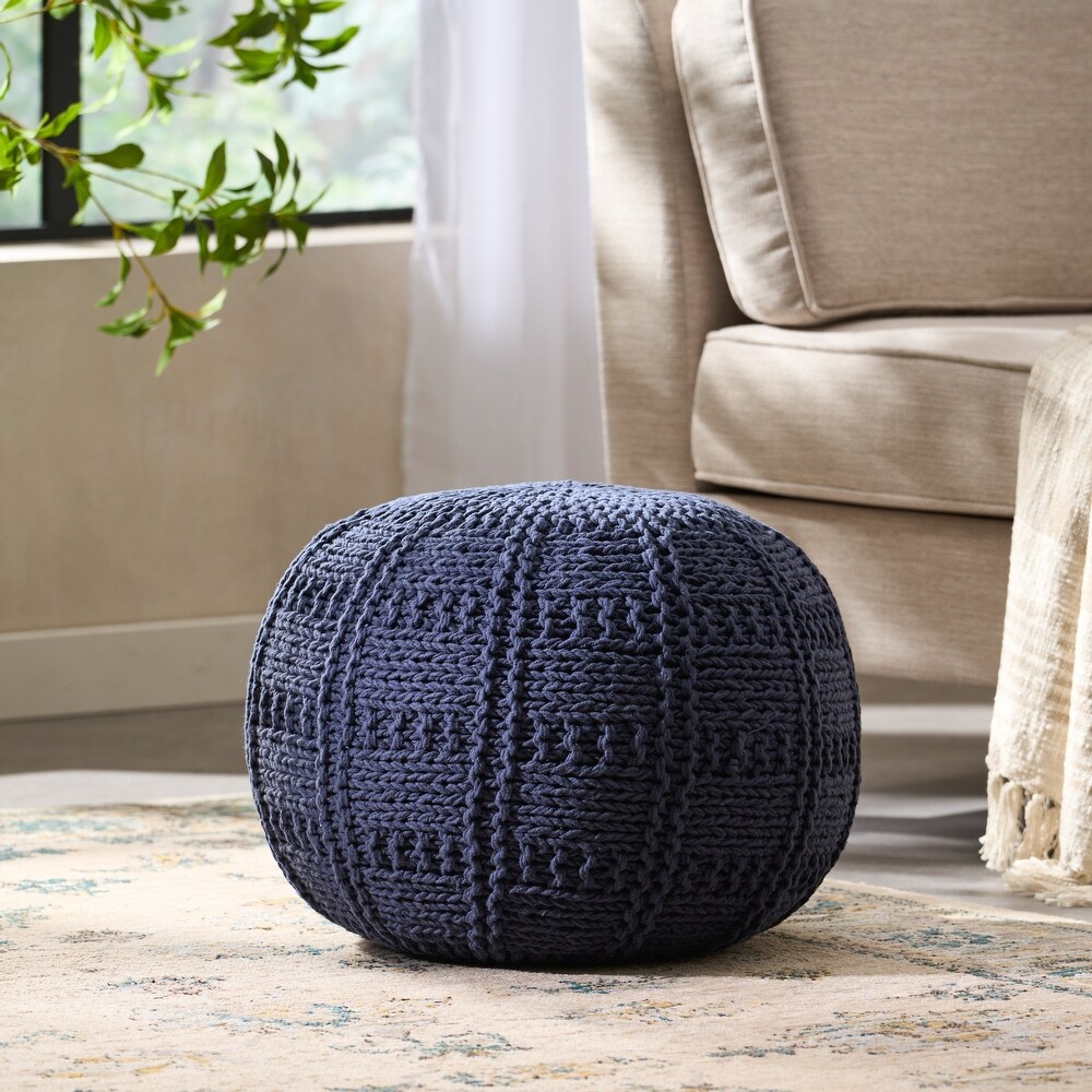 Yuny Handcrafted Modern Fabric Pouf by Christopher Knight Home