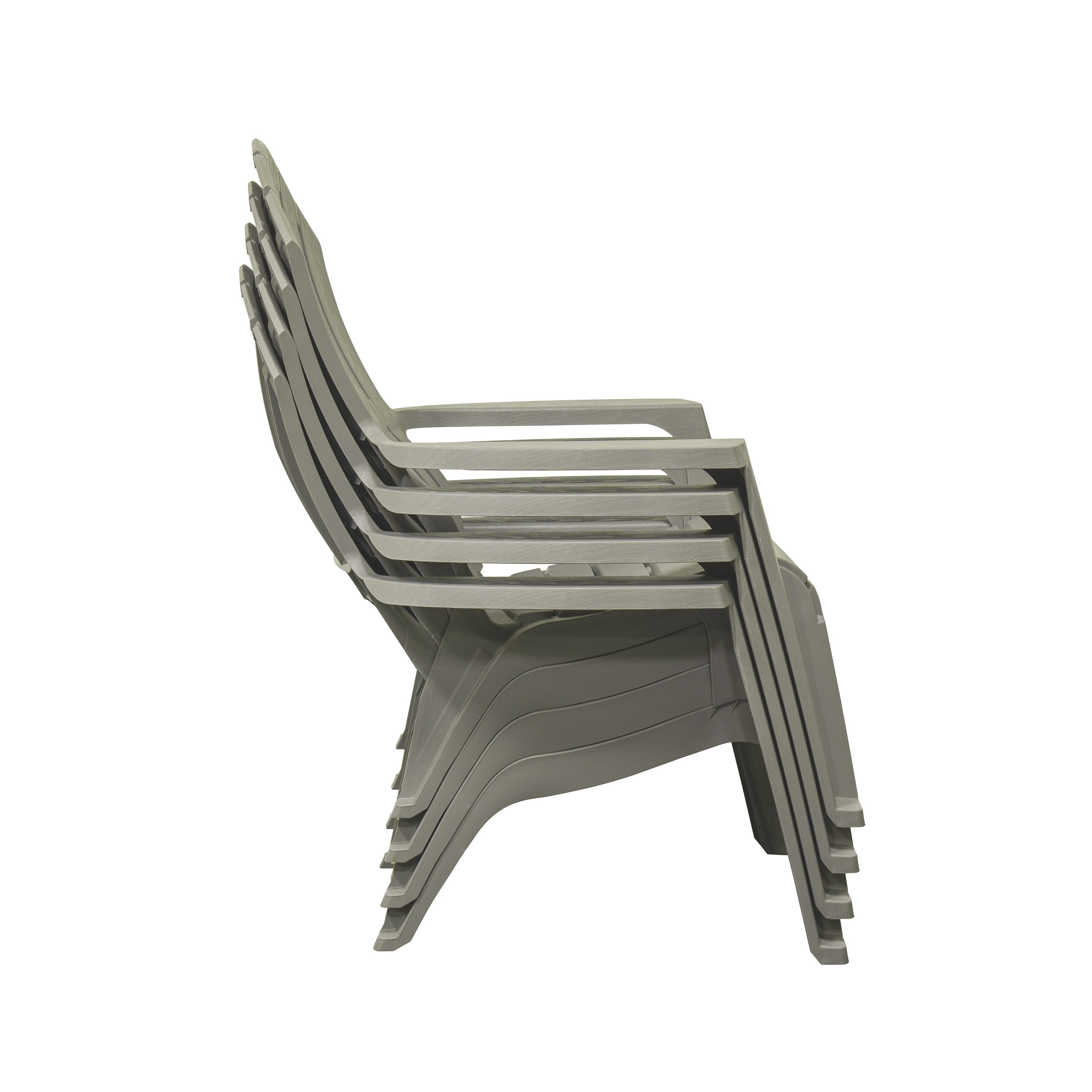 Adams Manufacturing RealComfort Outdoor Resin Stackable Adirondack Chair  Gray