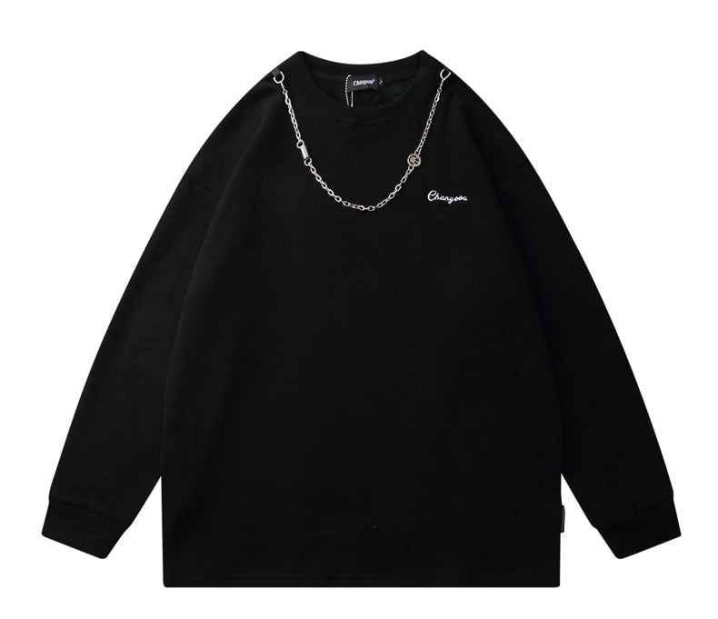 Spring Bottoming Shirt Necklace Design Round Neck Sweater Men And Women