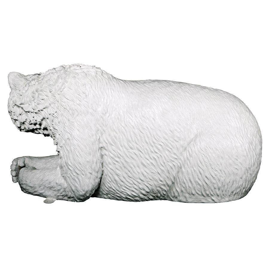 Design Toscano Winter Polar Bear Bench Christmas Sculpture