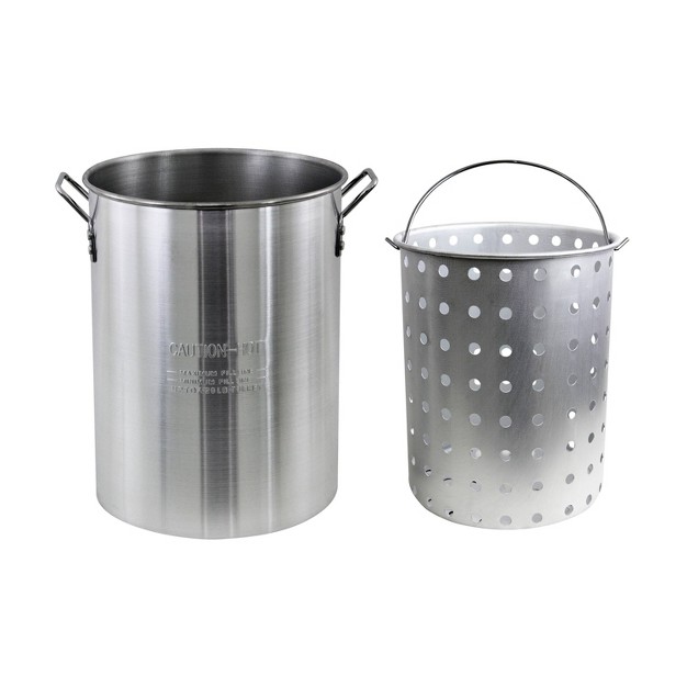 3pc 30qt Stock Aluminum Pot amp Basket Silver