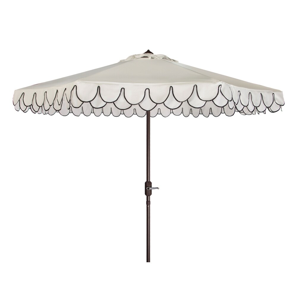 SAFAVIEH Outdoor Living Elegant Valance 11Ft Round Umbrella