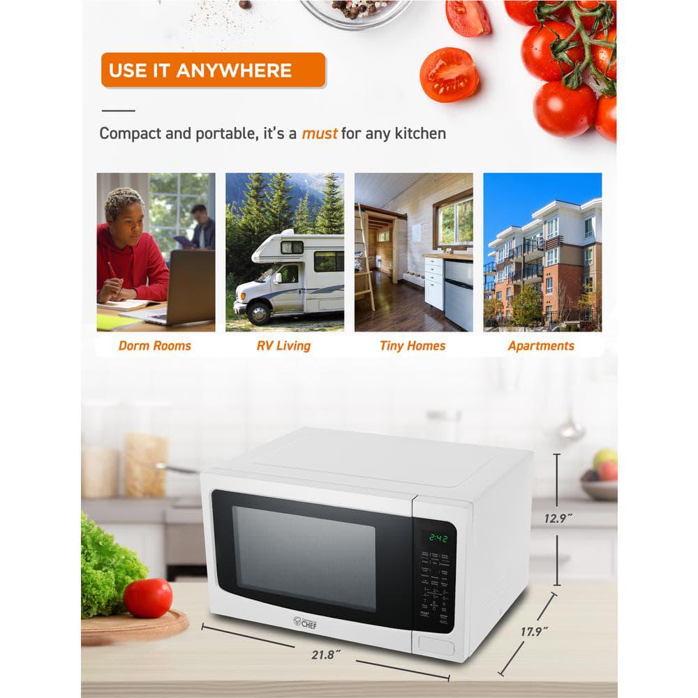 Commercial CHEF 218 in Width 16 cu ft White 1100Watt Countertop Microwave Oven