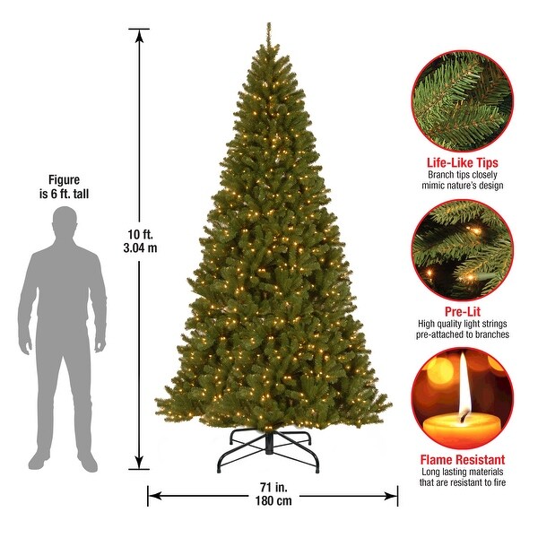 National Tree Company 10 ft. North Valley Spruce Tree with Clear Lights