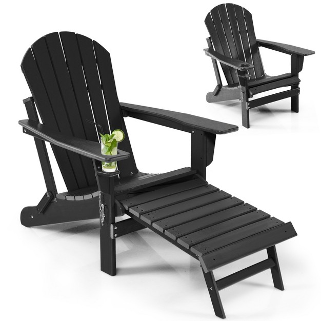 Tangkula Adirondack Chair W ergonomic Design amp ottoman Outdoor Armchair Hdpe Chair For Yard amp patio Black coffee grey turquoise white