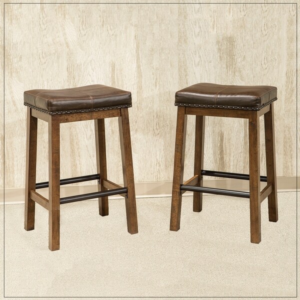 Copper Grove Hanoi Brown 30-inch Backless Bar Stools (Set of 2)