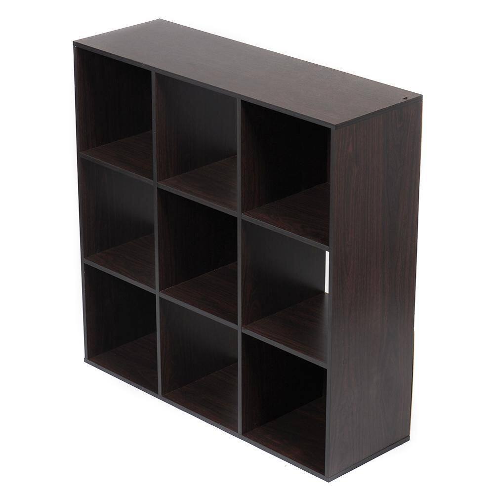 Home Basics Open and Enclosed 9 MDF Cube Organizer Espresso HDC92673