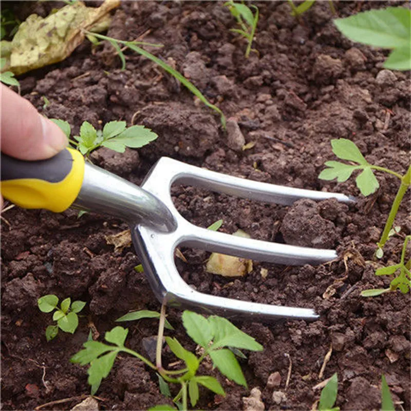 High Quality Aluminum oy Head Rubber Non Slip Ergonomic Handle Garden Hand Tool Garden Fork For Women Gift