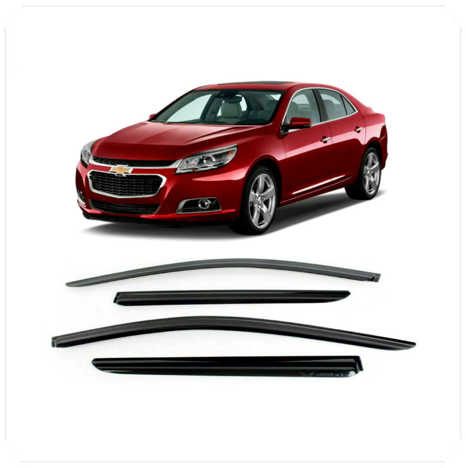 Smoke Window Sun Visors Rain Guards Deflectors for Chevrolet Malibu 2013 - 2015