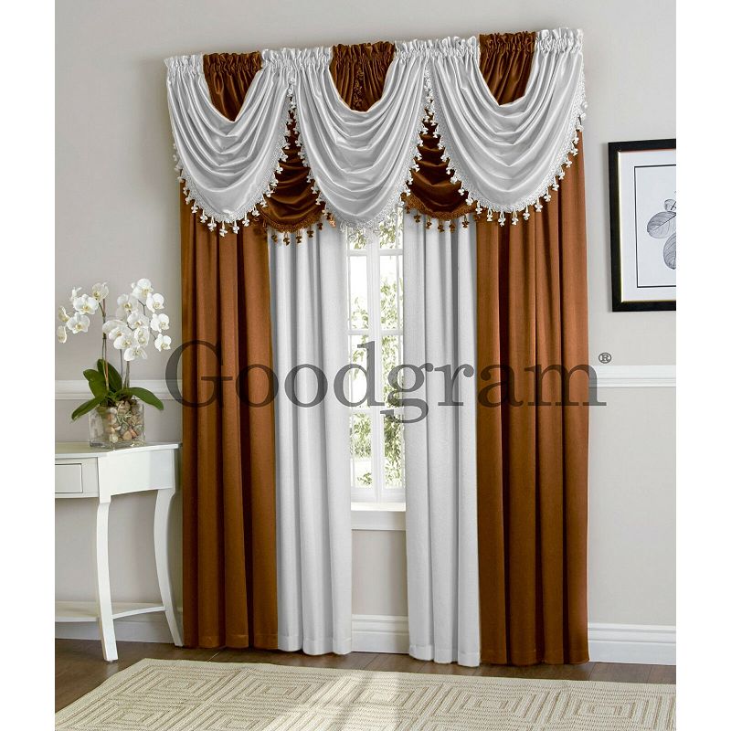 Kate Aurora Ultra Lux Faux Silk Regency Crinkle Rod Pocket Semi Sheer Single Curtain Panel