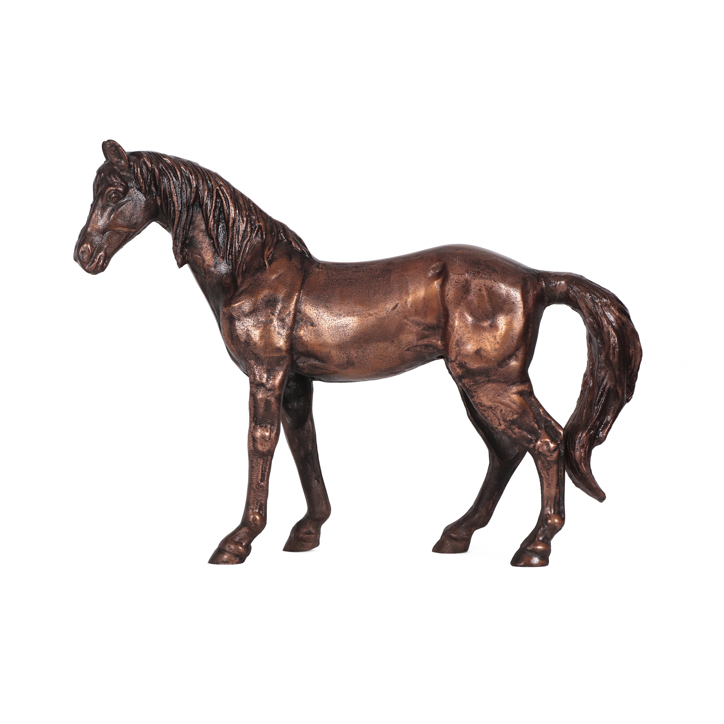 Jodi Handmade Aluminum Horse Decor, Antique Copper