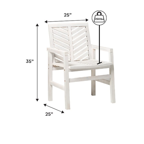 Middlebrook Acacia Wood Chevron Patio Chair (Set of 2)