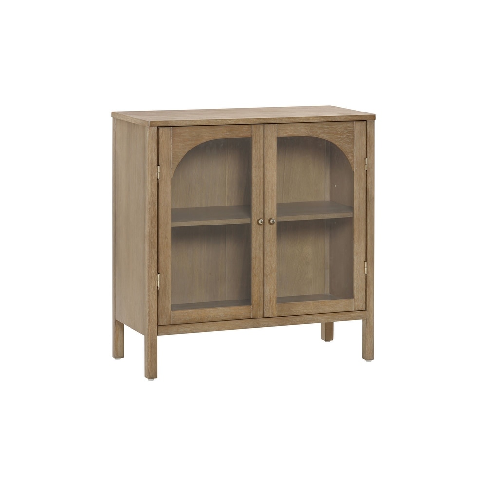 Nathan James Mason Sideboard Buffet with Glass Doors and Adjustable Shelves