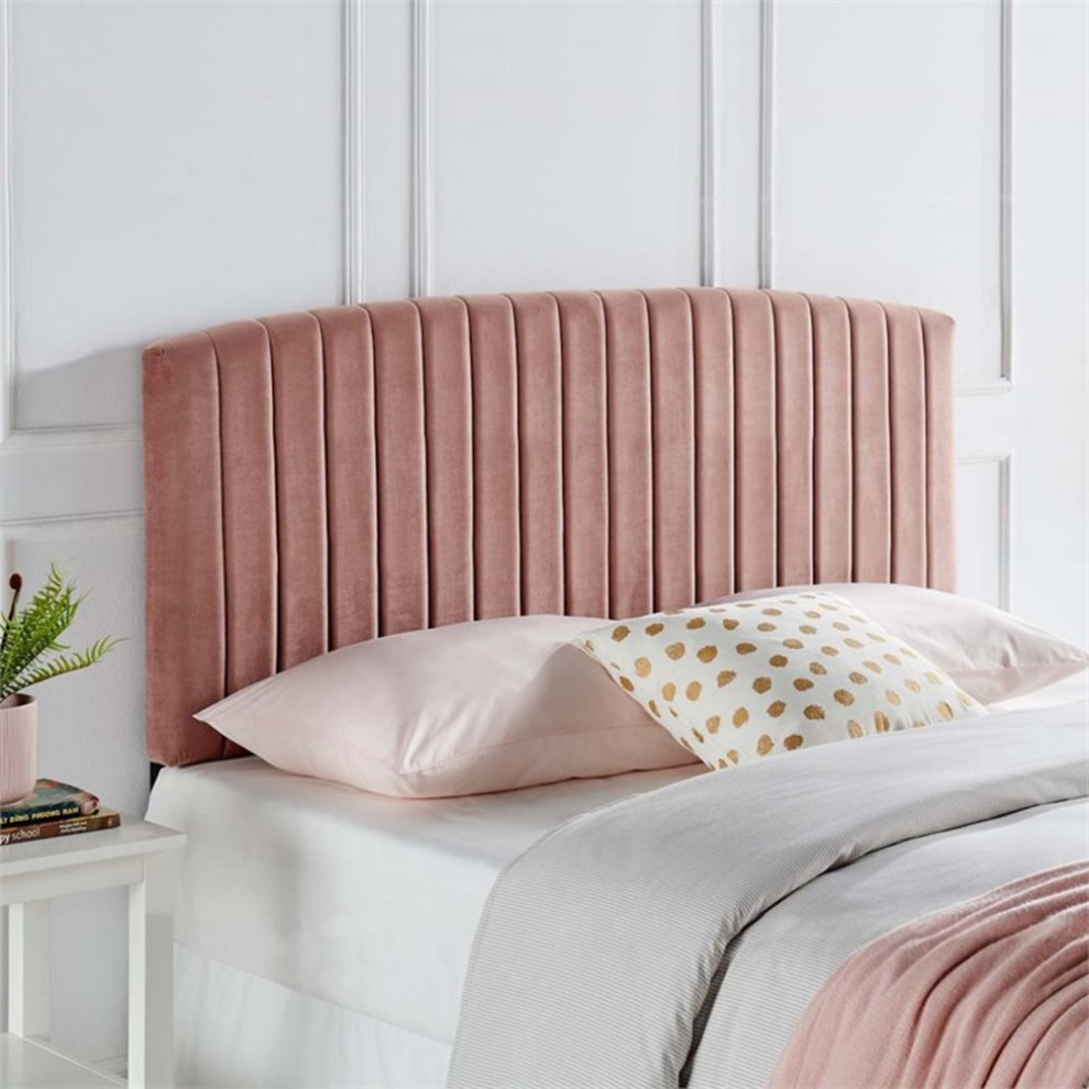 Modway Rebecca Modern Performance Velvet Full/Queen Headboard in Dusty Rose   Transitional   Headboards   by Homesquare  Houzz