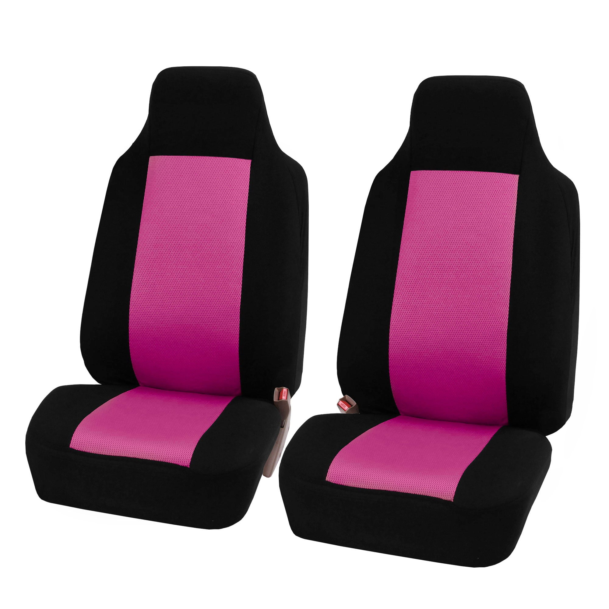 FH Group Classic Cloth AFFB102PINK102 Pink Front Set Car Seat Cover with Air Freshener