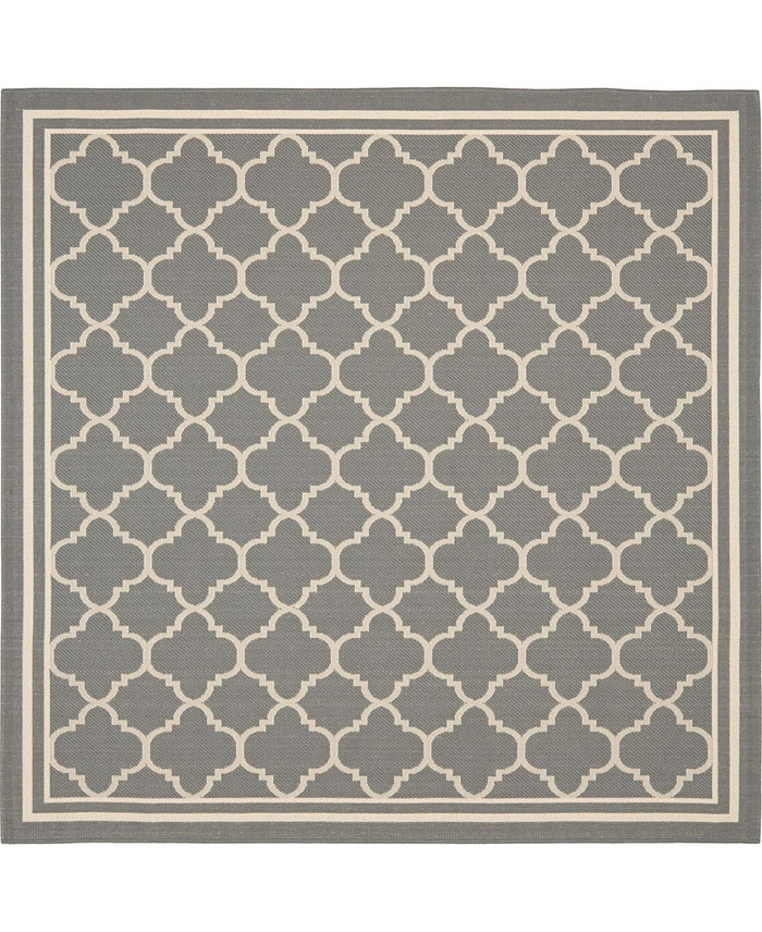 Safavieh Courtyard CY6918 Anthracite and Beige 5'3 x 5'3 Sisal Weave Square Outdoor Area Rug