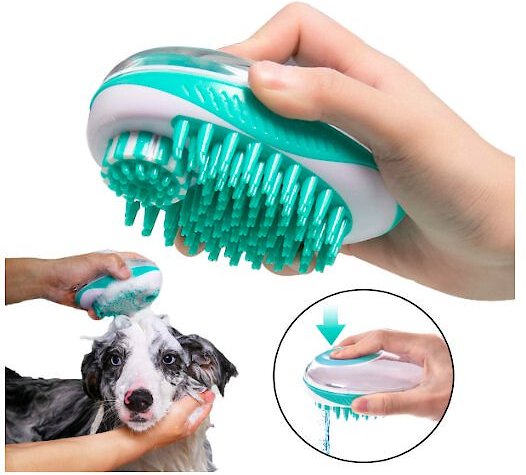 Pet Life Swasher Shampoo Dispensing Massage and Bathing Dog and Cat Brush