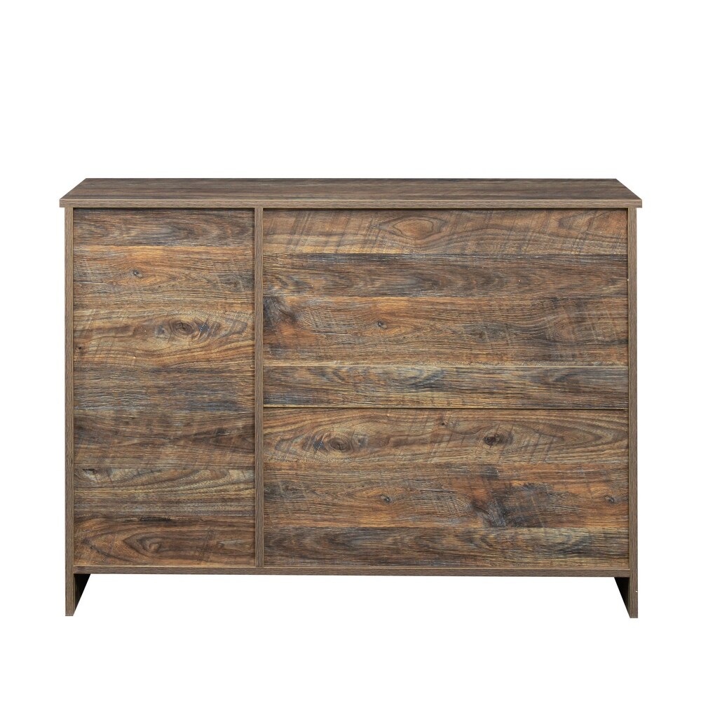 43.3 Inch Wood Buffet Sideboard with Adjustable Shelf Espresso   Brown