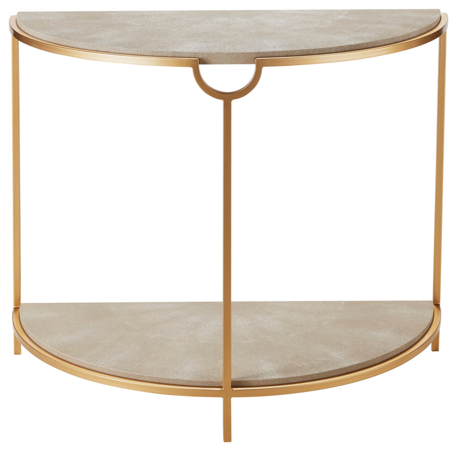 Half Moon Cream Shagreen Console Table  Andrew Martin Elise   Contemporary   Console Tables   by Oroa   Distinctive Furniture  Houzz