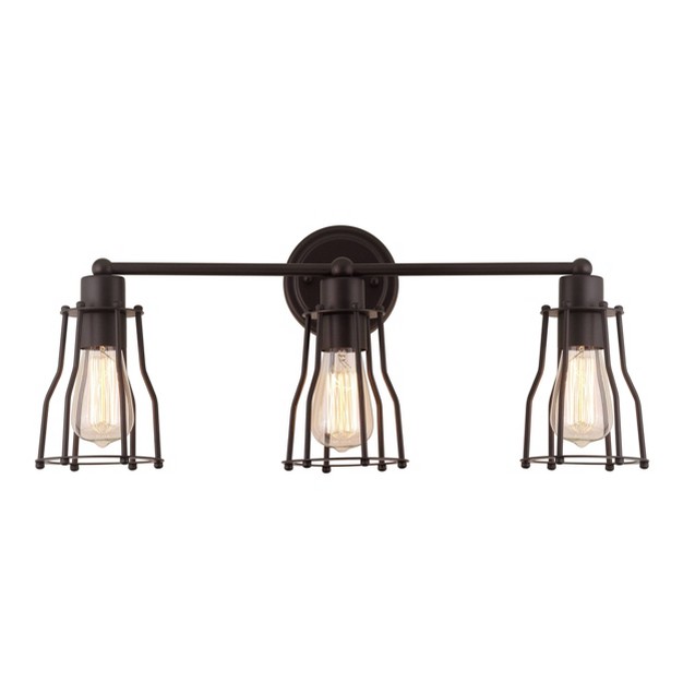 Evelyn Industrial Vanity Wall Light Black Jonathan Y Reversible Edison Bulb Included Hardwired Installation