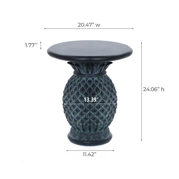 Grey MgO Pineapple Outdoor Side Table