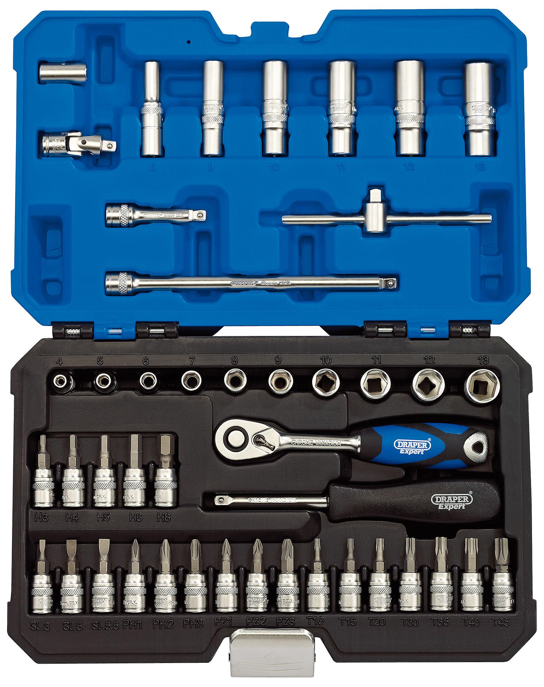 Draper 16446 1/4andquot; Square Drive 44pc Socket Set