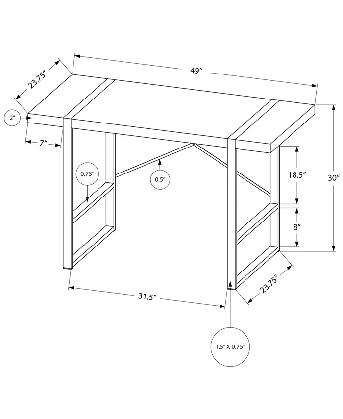 Monarch Specialties Desk with Metal Legs