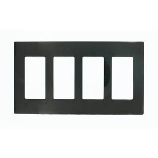 Leviton Black 4-Gang DecoratorRocker Wall Plate (1-Pack) 80312-SE