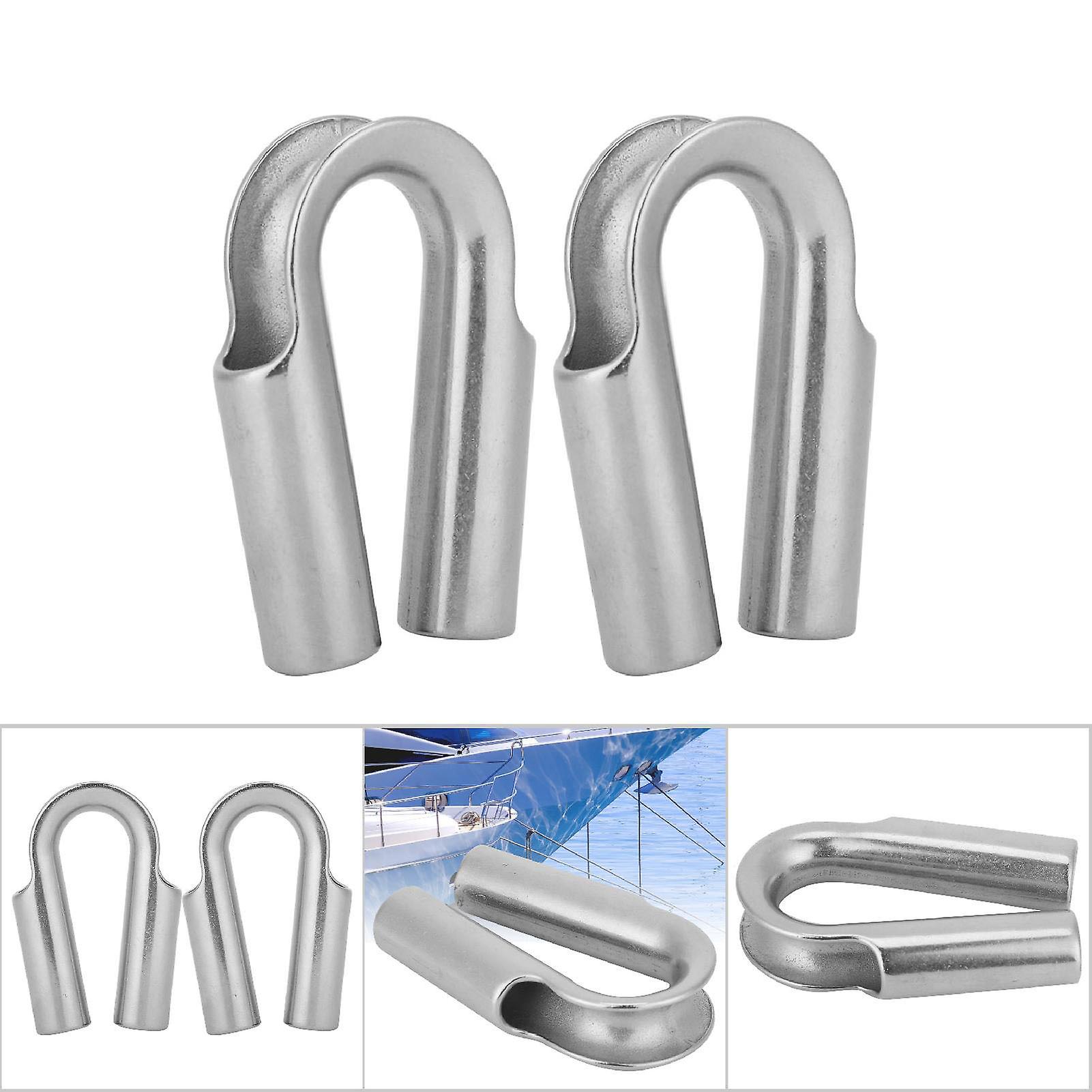 304 Stainless Steel Tube Thimble For Winch Rope Boating Accessories(8mm 2pcs)