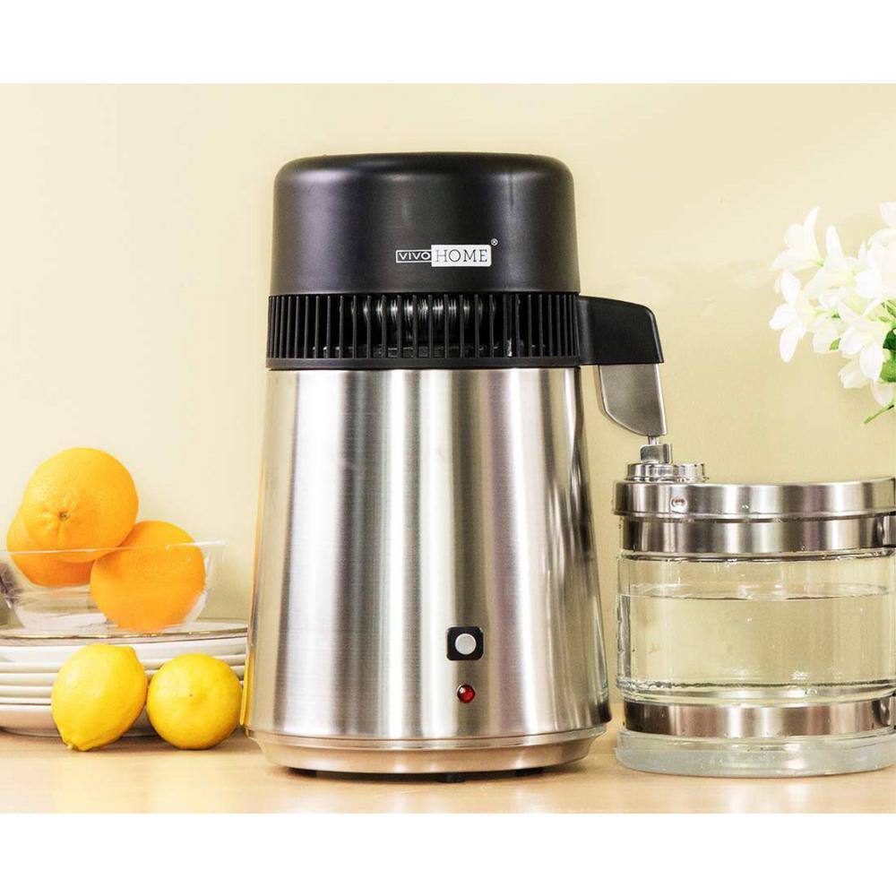 VIVOHOME 16-Cup Brushed 304 Stainless Steel Water Distiller Machine with a Switch Purifier Filter X002E9UJRF