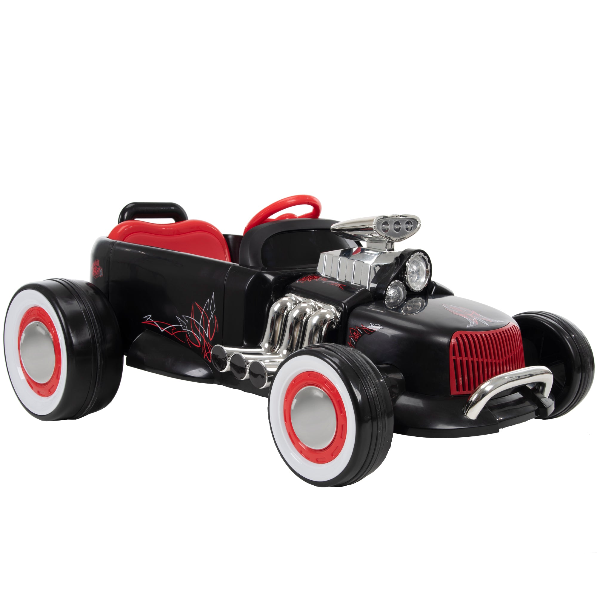 Huffy 6V Hot Rod Racer Boys' Ride-On Electric Car for Kids, Black