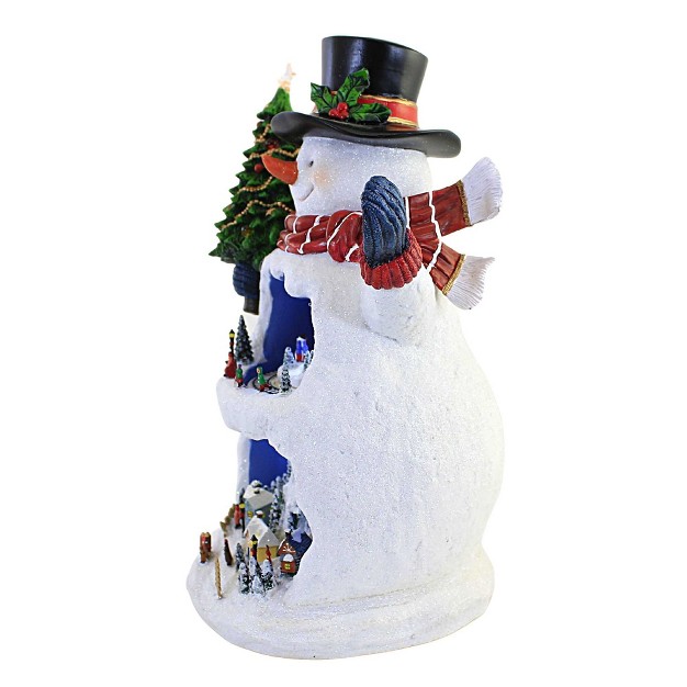 Christmas Musical Led Snowman One Snowman Figurine 12 5 Inches Musical Various Songs 32828 Resin White