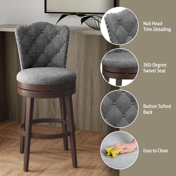 Hillsdale Edenwood Wood Bar Height Swivel Stool