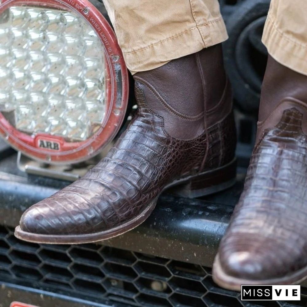 Men's Low Heel and Large Casual Low Top Boots