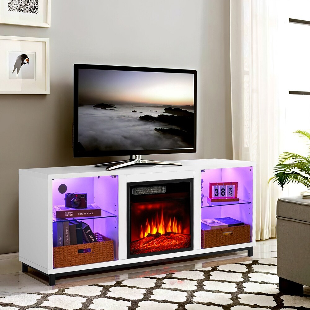 58 Inch Electric Fireplace TV Stand with an 18\