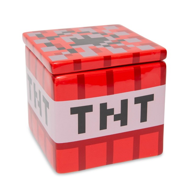 Ukonic Minecraft Tnt Block Ceramic Cookie Jar Container 6 Inches Tall