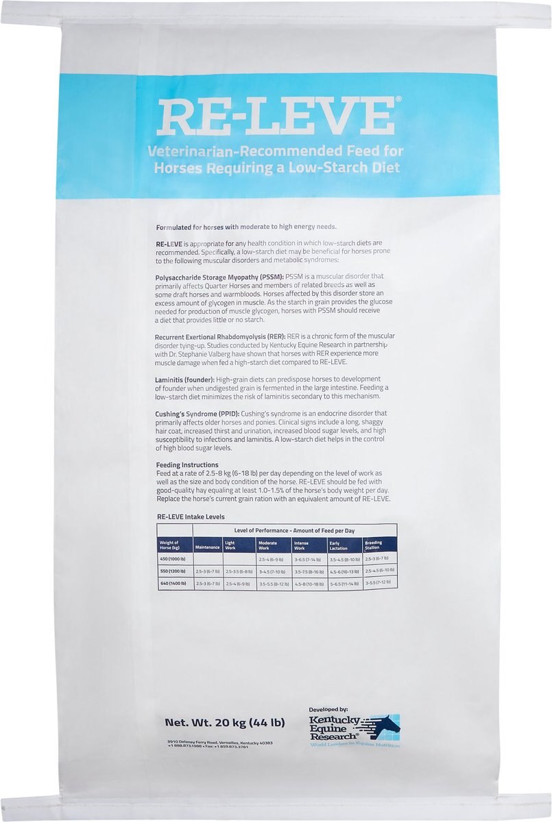 Kentucky Equine Research Re-Leve Low-NSC Horse Feed， 44-lb bag