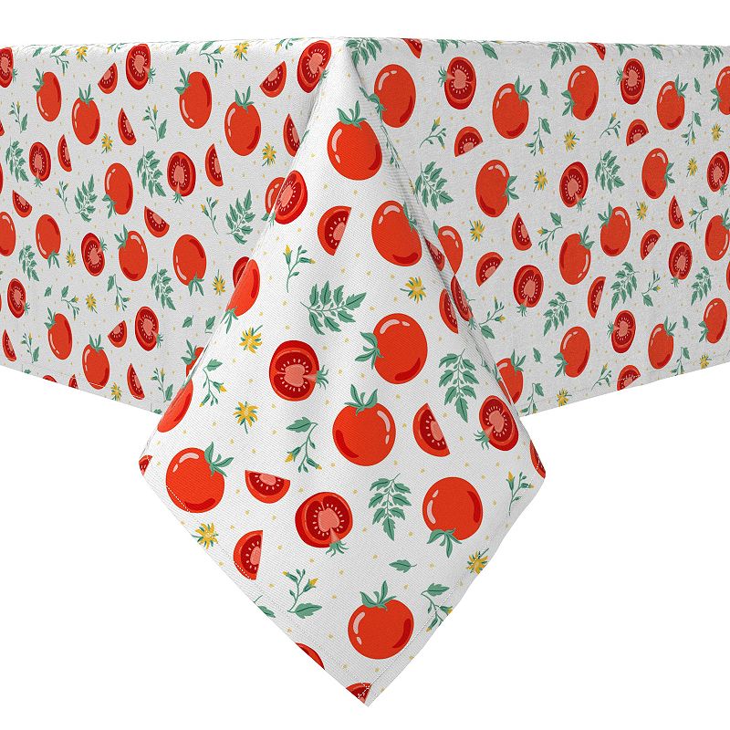 Square Tablecloth， 100% Cotton， 60x60， Summer Tomato Garden