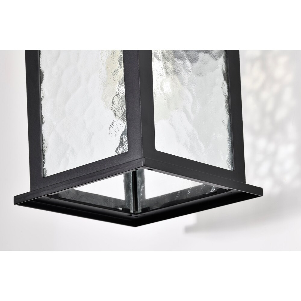 Stillwell Outdoor Small Wall Light Matte Black Finish Clear Water Glass