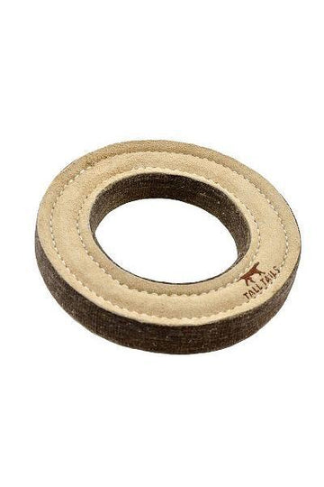 Tall Tails Leather and Wool Ring Dog Toy