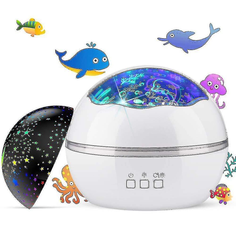 Star Projector Night Lights For Kids|2-in-1 Night Lighting Lamp，white