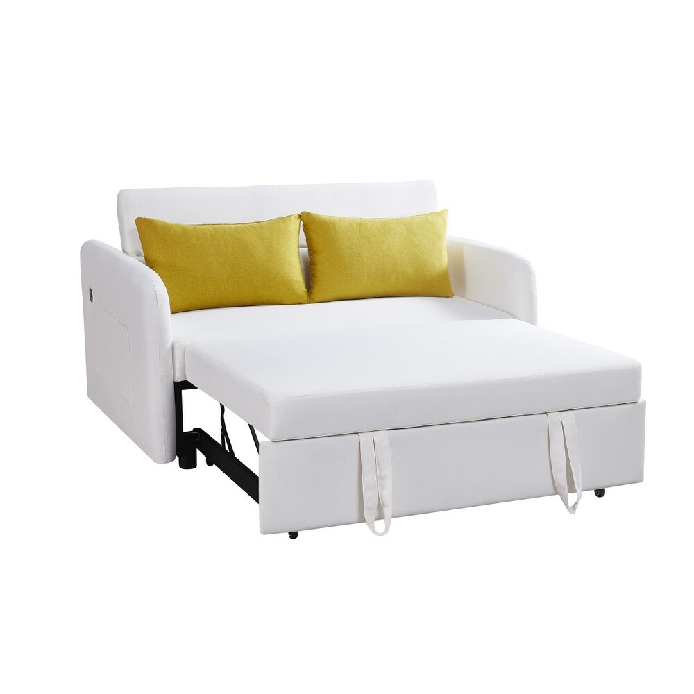 Modern Sofa with Pull Out Sleeper Bed Adjustable Backrest for Living Room