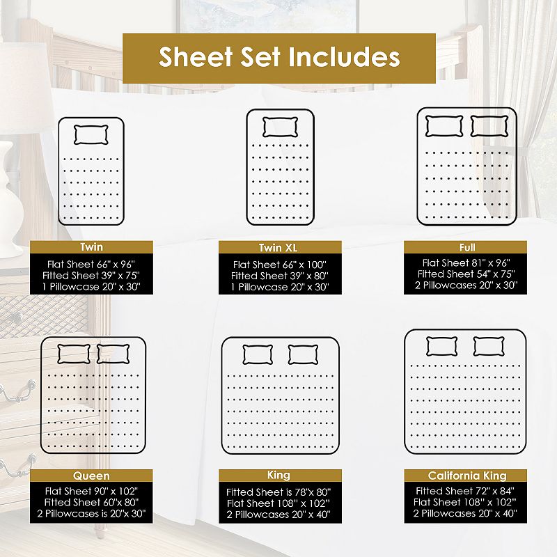 SUPERIOR 600 Thread Count Cotton Blend Deep-Pocket Sheet Set