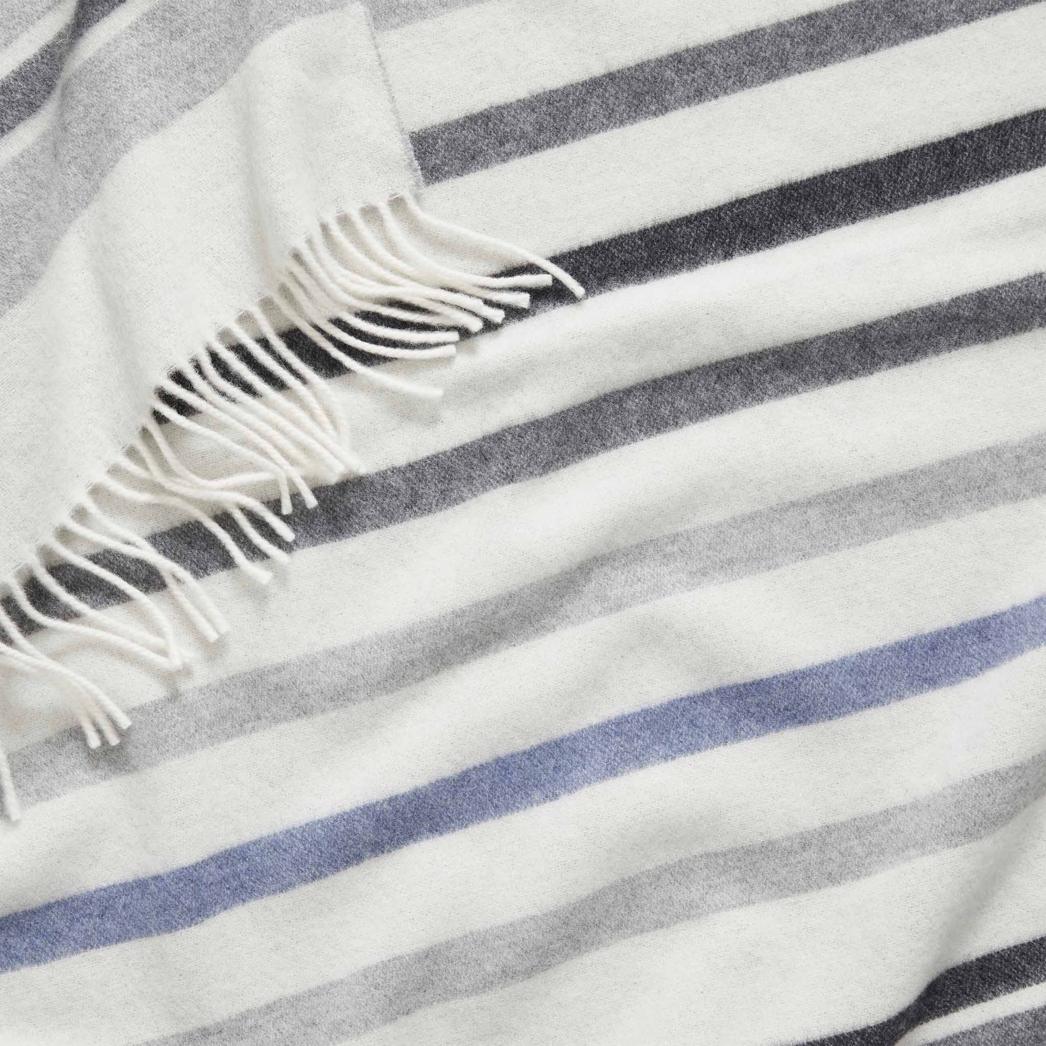 Striped Lambswool Throw Blanket