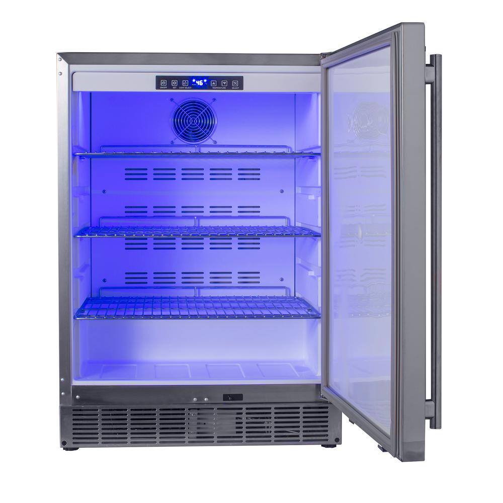 Maxx Ice 24 in. W 5.2 cu. ft. Outdoor Undercounter Compact Refrigerator Cooler in Stainless Steel MCR5U-OHC