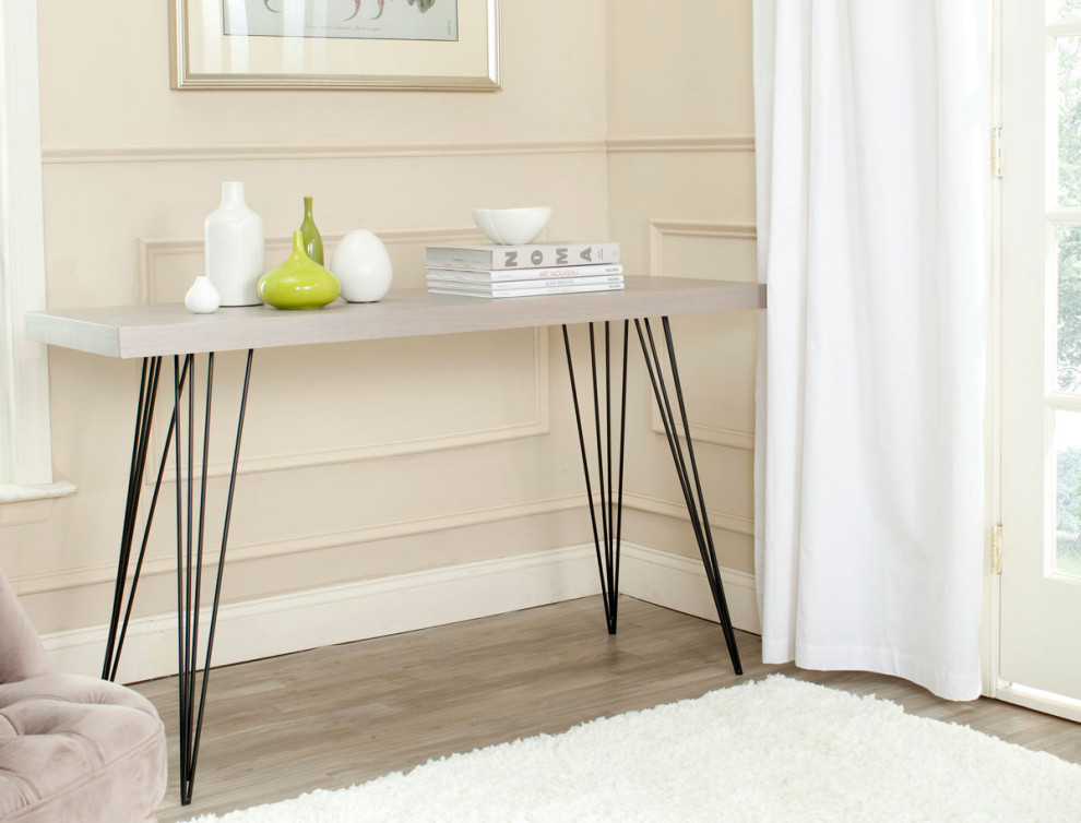 Scotty Retro Mid Century Lacquer Console  Dark Gray/Black   Midcentury   Console Tables   by Rustic Home Furniture Deco  Houzz