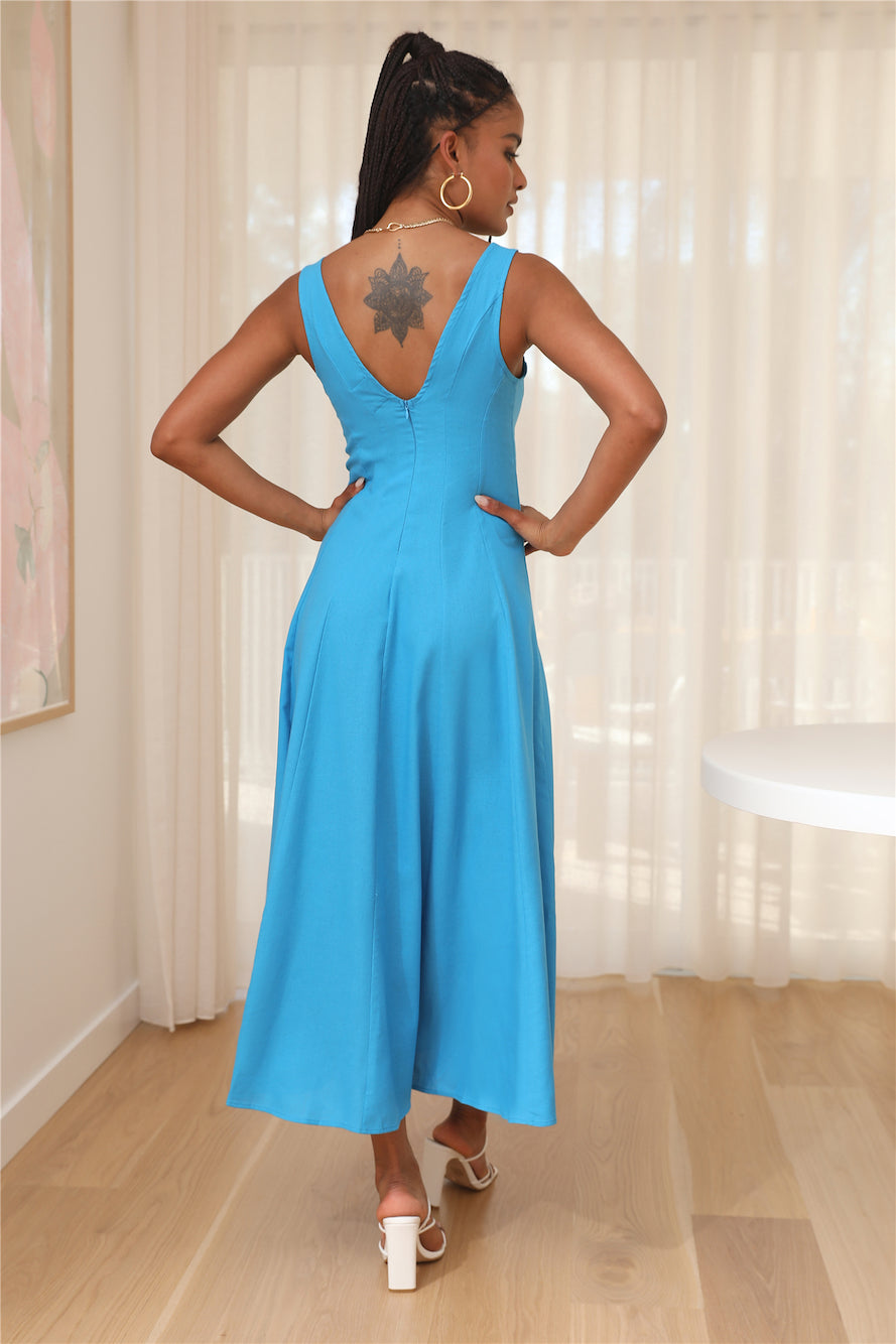 Dusk Soiree Midi Dress Blue